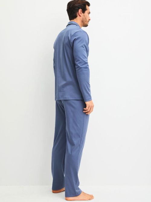 Pigiama Uomo con Bottoni Relax Choice in Swiss+Cotton Interlock, coastal fjord