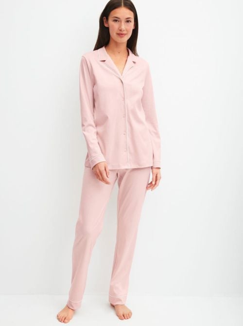 Pigiama Donna con Bottoni Night Lovers in Swiss Cotton Interlock