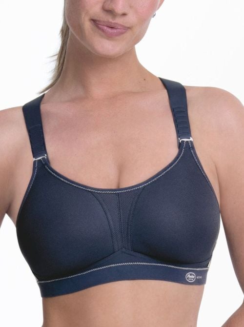 5537 dinamiX star Reggiseno sport con dorso a X, blu