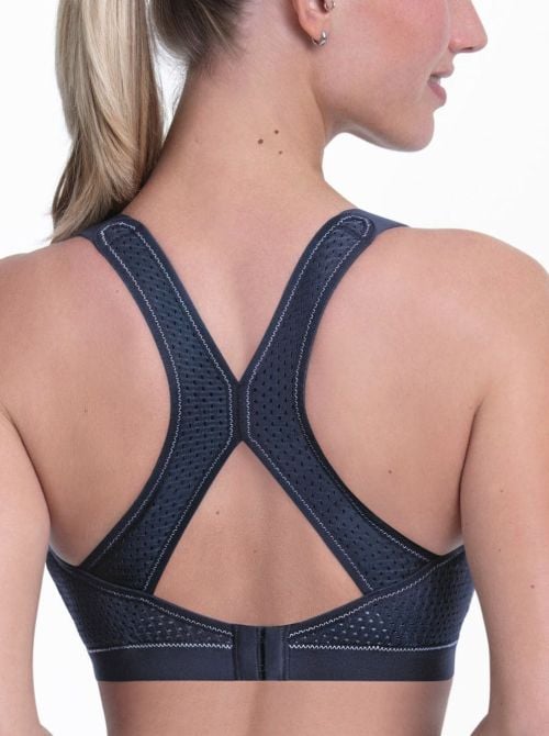 5537 dinamiX star Reggiseno sport con dorso a X, blu
