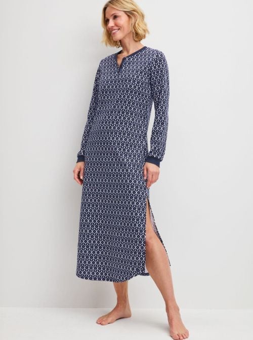 Midnight Hearts - Camicia da Notte Lunga Donna in Cotone caldo CALIDA