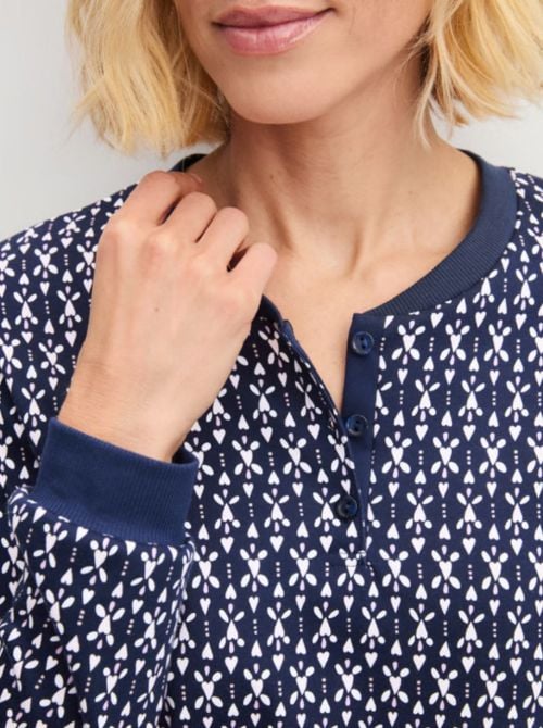 Midnight Hearts - Camicia da Notte Lunga Donna in Cotone caldo CALIDA