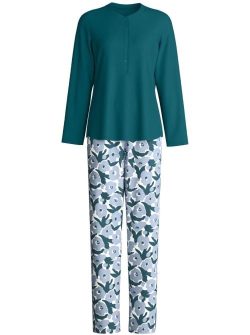 Midnight Flowers - Pigiama Lungo Donna in Cotone caldo