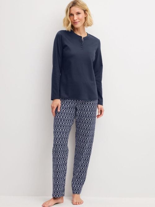 Midnight Hearts - Pigiama Lungo Donna in Cotone caldo