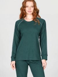 Pigiama Donna Lungo in Cotone e Modal Interlock, Stile Sportivo