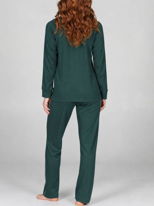 Pigiama Donna Lungo in Cotone e Modal Interlock, Stile Sportivo