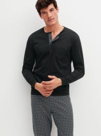 Pigiama Uomo Caldo in Cotone con Polsini - Relax Cosy Vibes