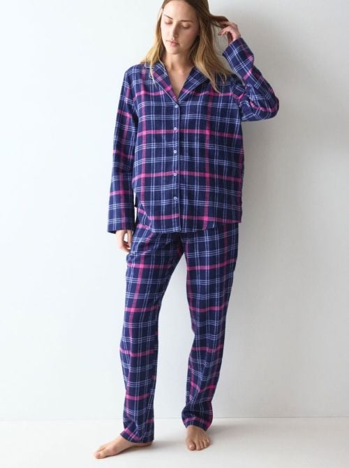 Boyfriend - Pigiama Donna Lungo in 100% Cotone Biologico, blu TRIUMPH