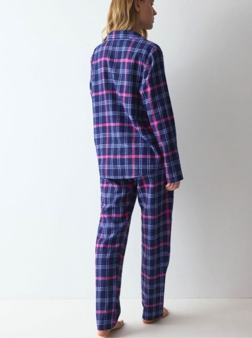 Boyfriend - Pigiama Donna Lungo in 100% Cotone Biologico, blu