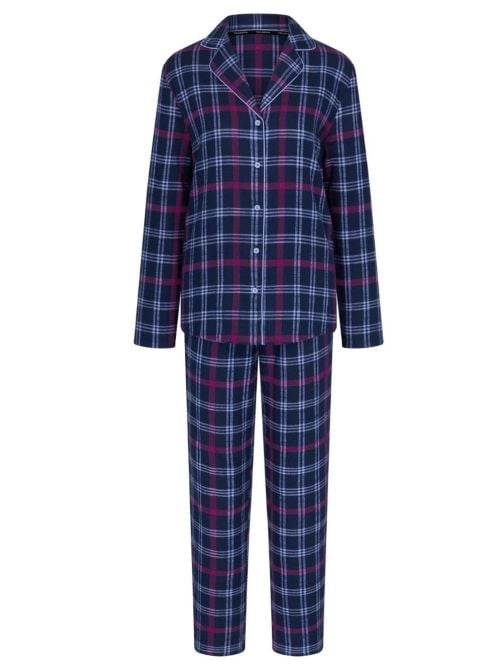 Boyfriend - Pigiama Donna Lungo in 100% Cotone Biologico, blu
