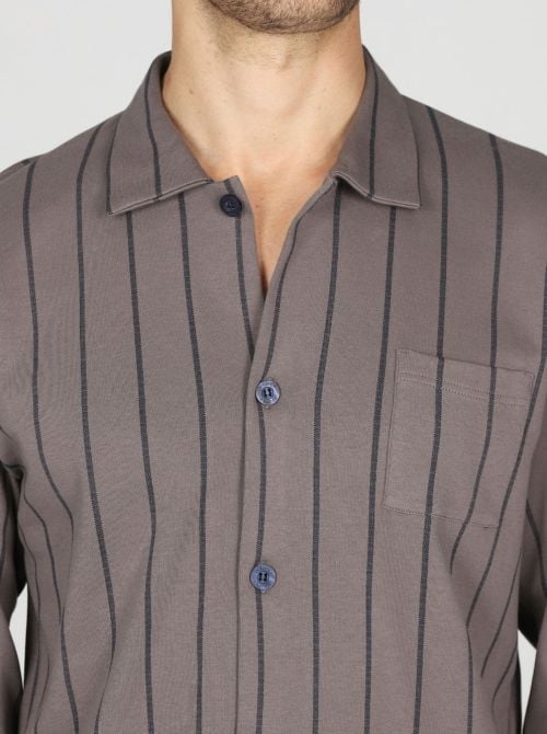 Pigiama Uomo Aperto in Modal e Cotone con Colletto a Camicia JULIPET