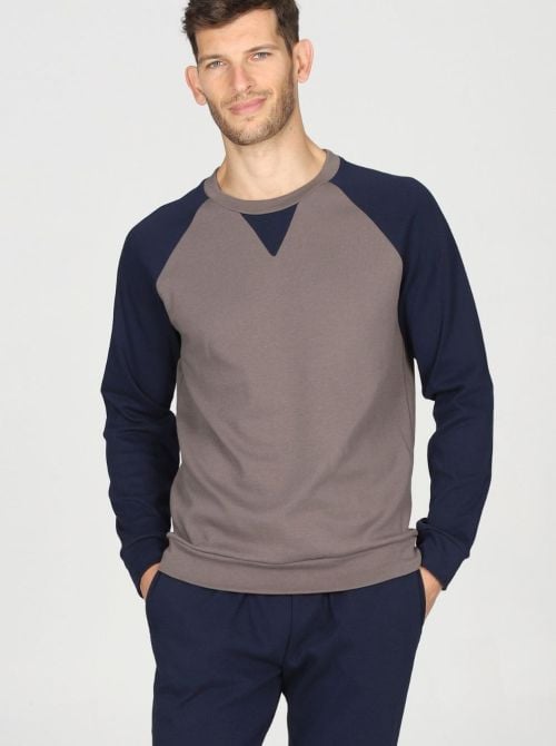 Pigiama Uomo Caldo in Puro Cotone Interlock Color Block JULIPET