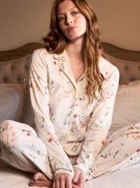 Women's Warm Pure Cotton Floral Button-Up Pyjamas