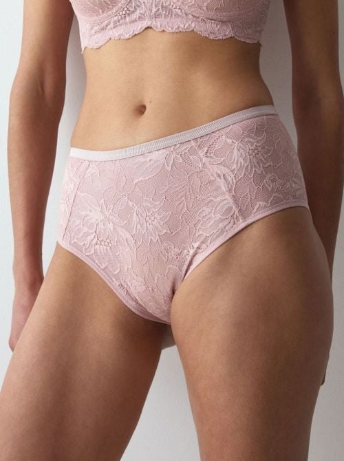 Amourette Charm T Maxi 02 Slip a Vita Alta Leggermente Modellante in Pizzo, rosa TRIUMPH