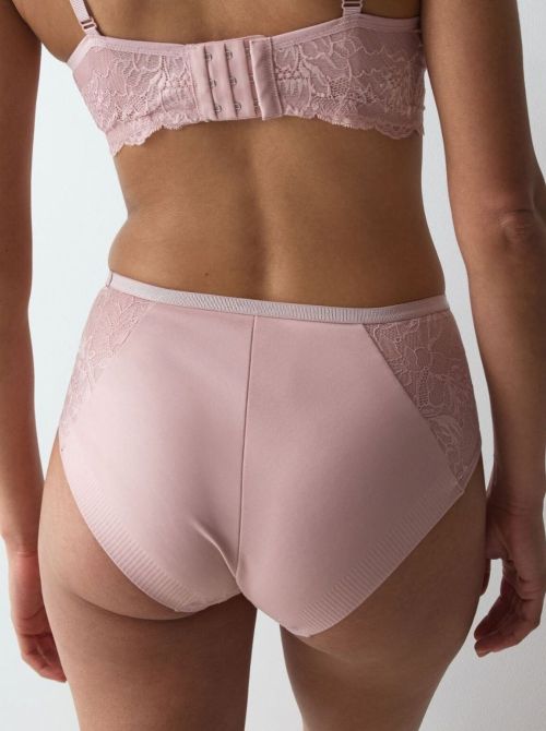 Amourette Charm T Maxi 02 Slip a Vita Alta Leggermente Modellante in Pizzo, rosa