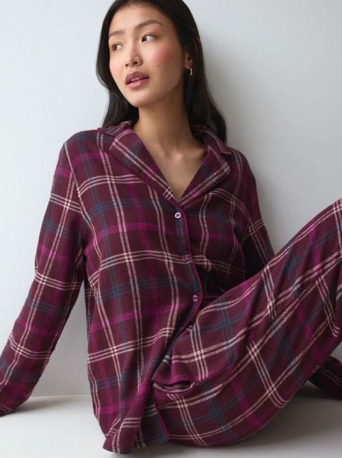 Boyfriend - Pigiama Donna Lungo in 100% Cotone Biologico, bordo' TRIUMPH