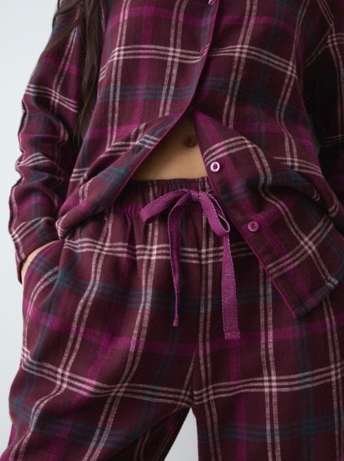 Boyfriend - Pigiama Donna Lungo in 100% Cotone Biologico, bordo'