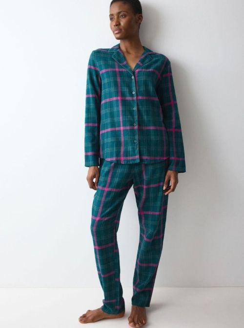 Boyfriend - Pigiama Donna Lungo in 100% Cotone Biologico, verde