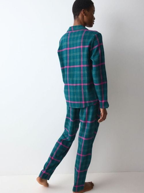 Boyfriend - Pigiama Donna Lungo in 100% Cotone Biologico, verde
