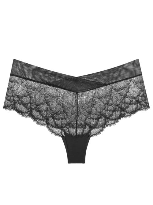 Love in Lace Culotte Corta in Pizzo Elasticizzato, nero