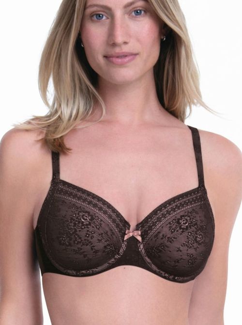 Fleur Reggiseno con Ferretto in Pizzo Floreale, chocolate