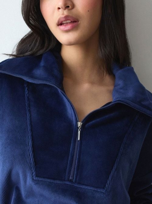 Velour Rib Maglia Donna in Velour a Costine con Mezza Zip TRIUMPH