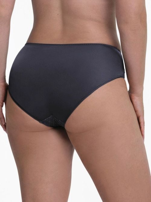 Selma Slip Alto in Pizzo e Microfibra, shadow blue