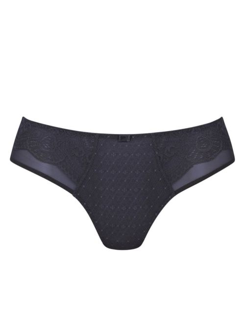 Selma Slip Alto in Pizzo e Microfibra, shadow blue