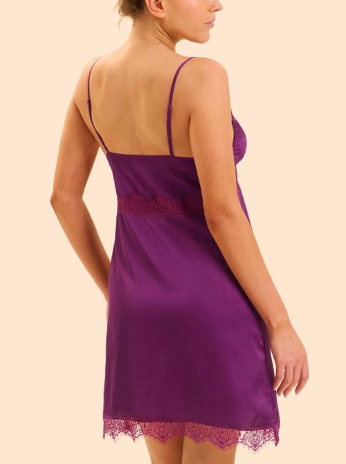 Satin Secrets Sottoveste in Raso e Pizzo, mora