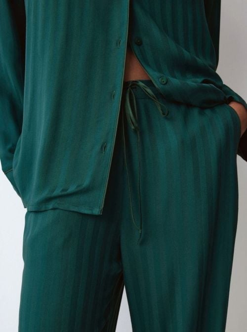 Amourette Jacquard Pigiama Donna in Viscosa con Pantaloni Palazzo TRIUMPH