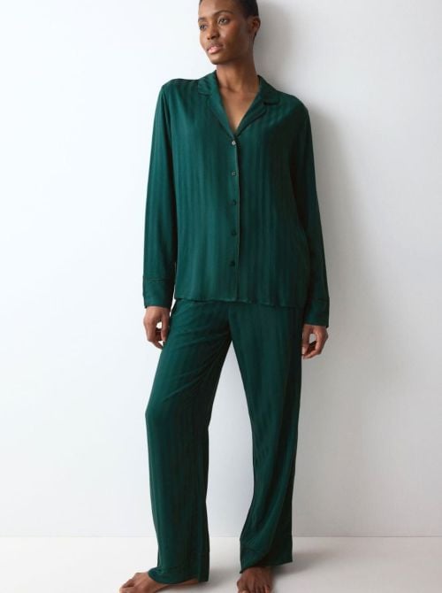 Amourette Jacquard Pigiama Donna in Viscosa con Pantaloni Palazzo