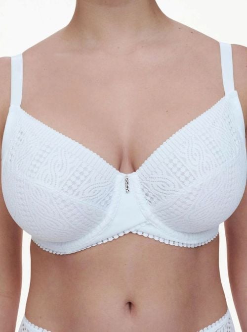 Easy Support Reggiseno Coprente con Ferretto in Pizzo ad Alto Sostegno, bianco
