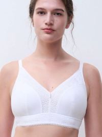 Easy Support Full Coverage Wireless Bra with High Support, white