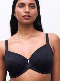 Easy Support Reggiseno Coprente con Ferretto in Pizzo ad Alto Sostegno, nero