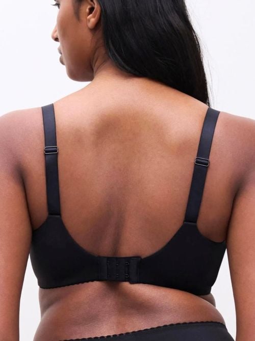 Easy Support Reggiseno Coprente con Ferretto in Pizzo ad Alto Sostegno, nero