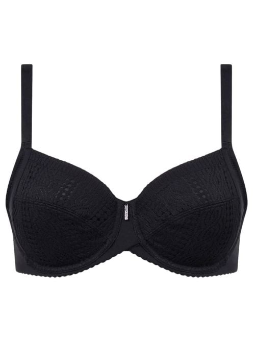 Easy Support Reggiseno Coprente con Ferretto in Pizzo ad Alto Sostegno, nero