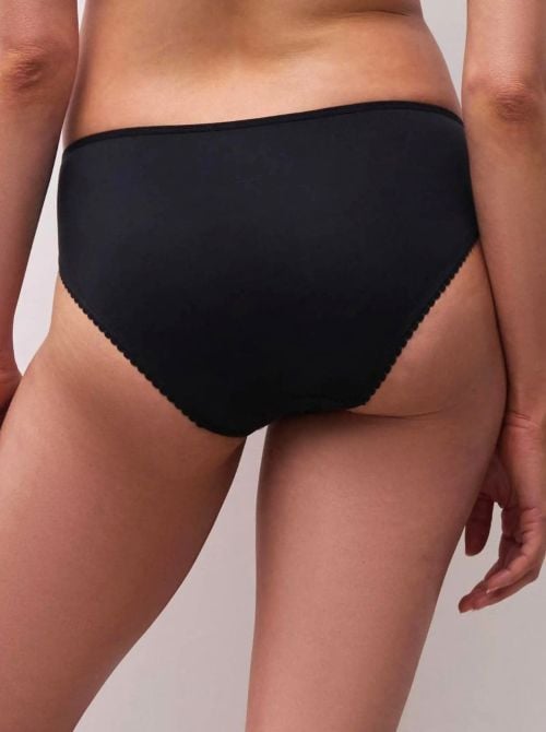 Easy Support Slip Donna Classico in Pizzo e Morbida Maglia, nero
