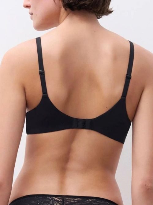 Floral Touch Reggiseno Coprente con Ferretto e Coppe Memory Foam in Pizzo, nero