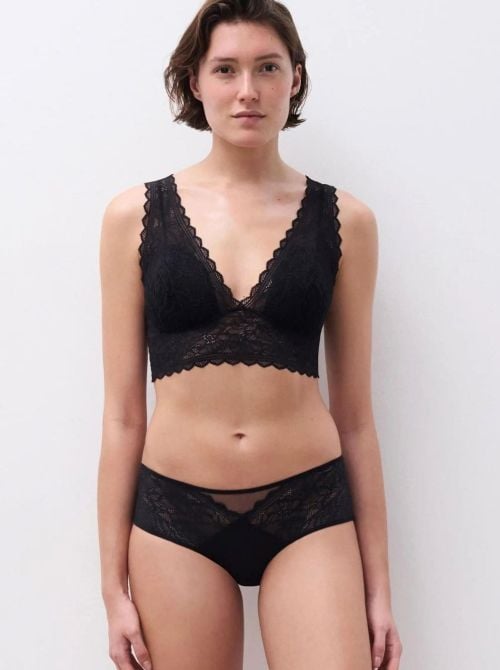Floral Touch Reggiseno Senza Ferretto in Pizzo Floreale con Coppe Imbottite, nero CHANTELLE