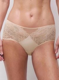 Floral Touch Shorty Donna in Pizzo Floreale e Morbida Maglia, beige