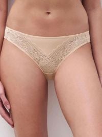 Floral Touch Slip Donna Classico in Pizzo Floreale e Morbida Maglia, beige