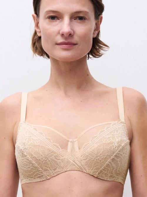 Floral Touch Reggiseno Coprente con Ferretto in Pizzo Floreale, beige CHANTELLE