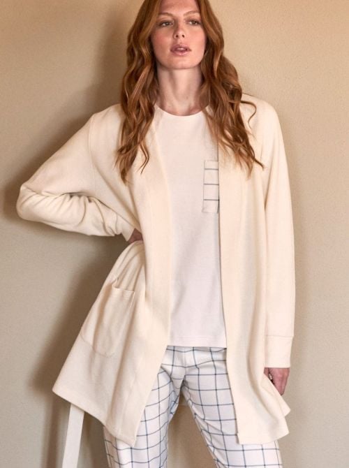 Vestaglia Donna Corta in Caldo Jacquard con Cintura e Tasche BOGLIETTI