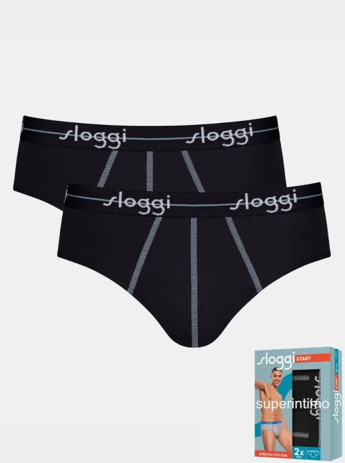 Sloggi Start Midi confezione da 2 slip, nero SLOGGI