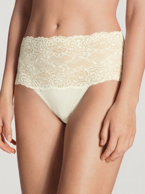 21431 Sweet Secrets slip alto con pizzo, alabaster creme