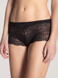 24331 Sweet Secrets slip panty in pizzo, nero