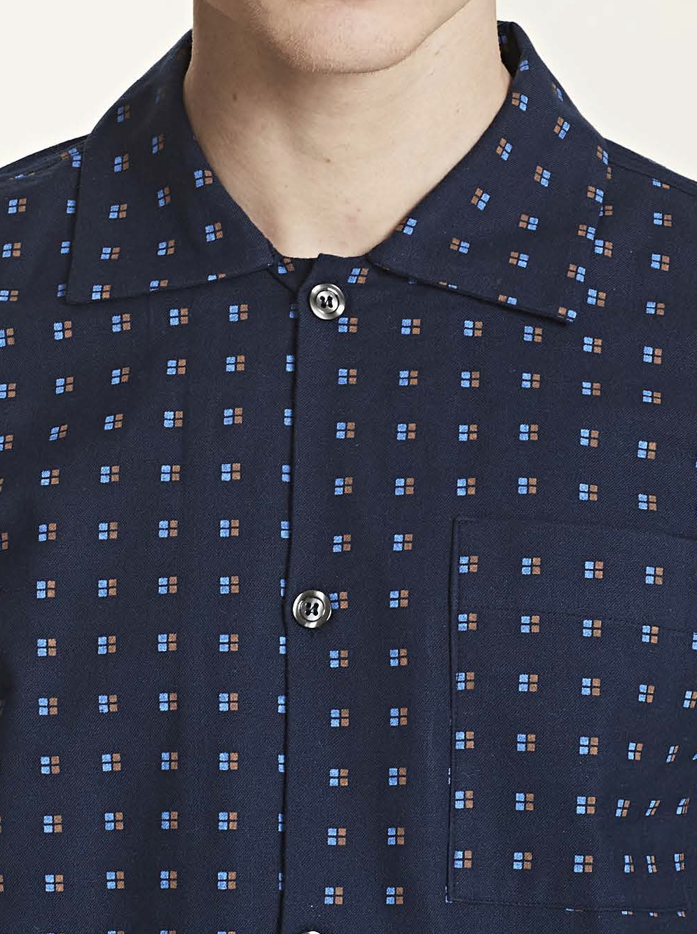 RAGNO SPORT pigiama flanella righe su fondo blu 100% cotone 