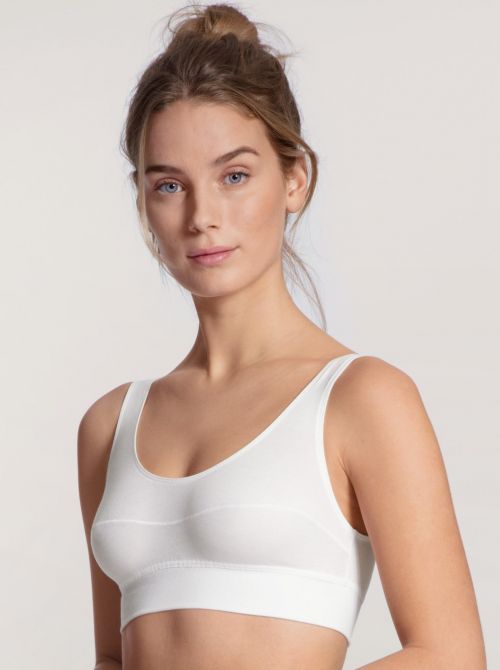 2138 bustier SPORT in Cotton, white CALIDA