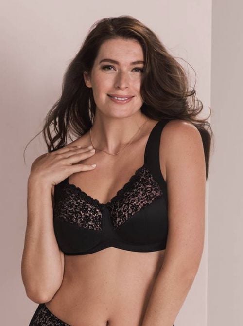 Havanna non-wire bra, black