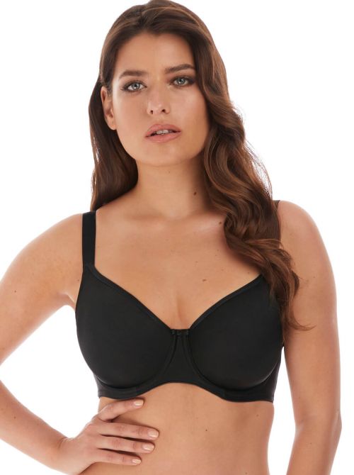 Smoothing  Underwired Moulded Balcony Bra, black